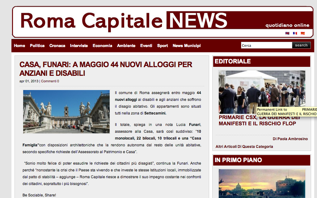 ROMA CAPITALE NEWS